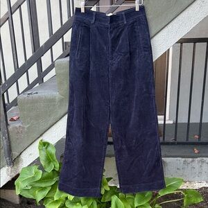 Everlane Way High Blue Corduroy Wide Leg Pants Size 6